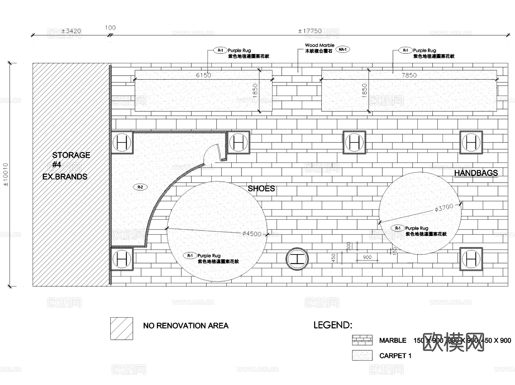 澳门新八佰伴百货女装部服装店室内工装CAD施工图cad施工图