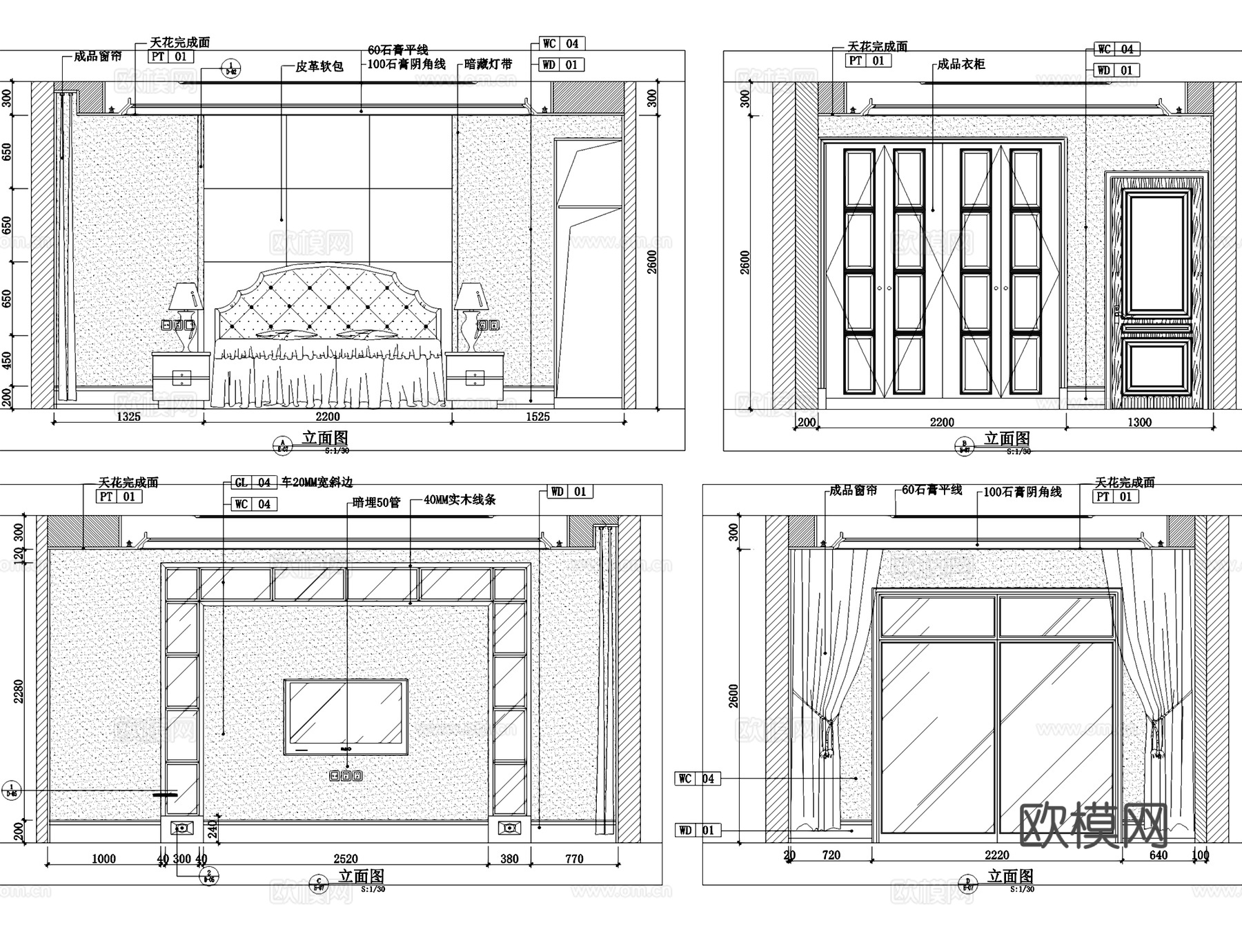 欧式私宅二层跃层室内家装CAD施工图cad施工图