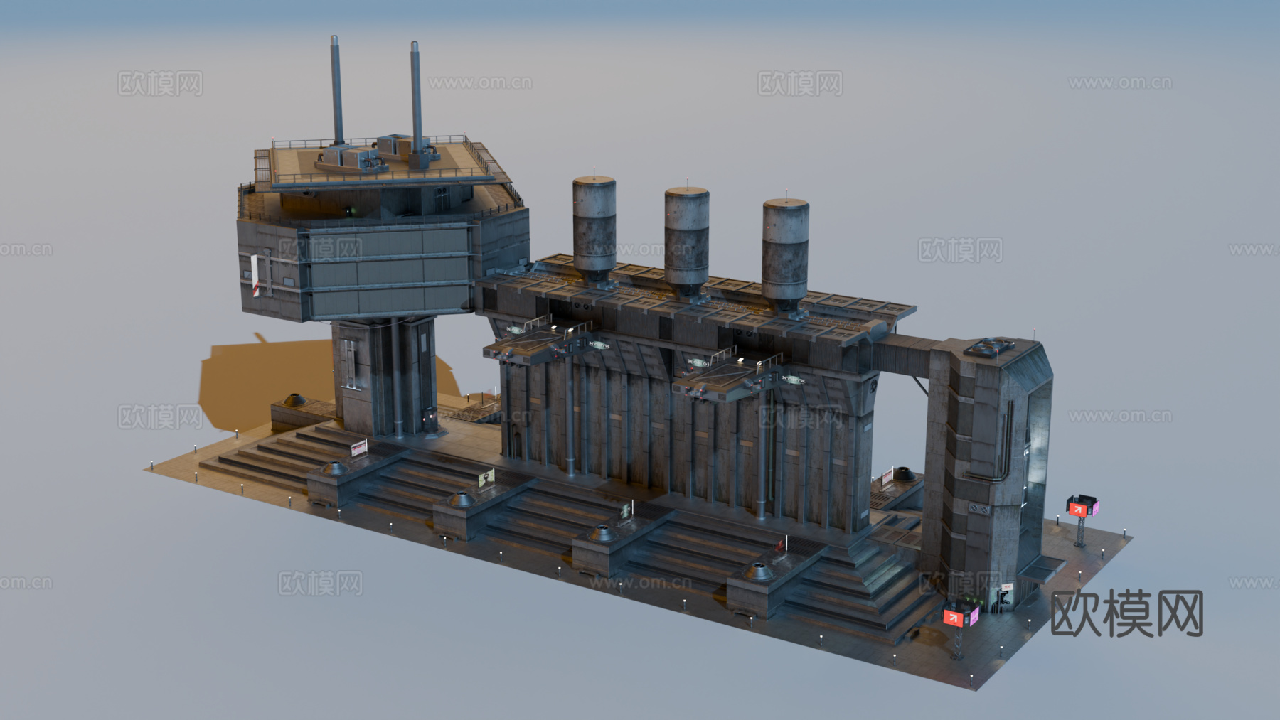 工业建筑 赛博朋克建筑 科幻建筑 城市建筑 工业城市建筑su模型