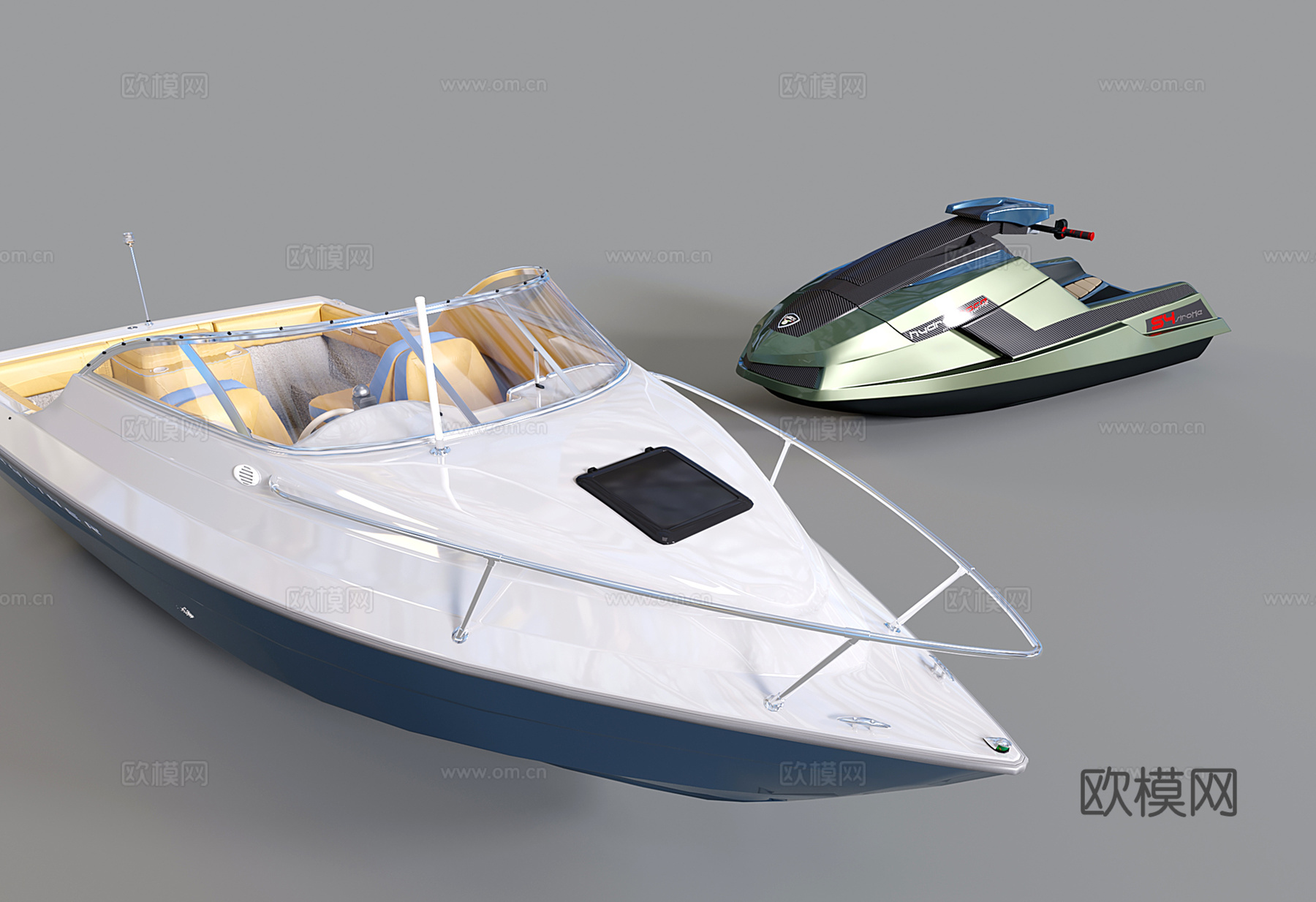 现代游艇 快艇 摩托艇su模型