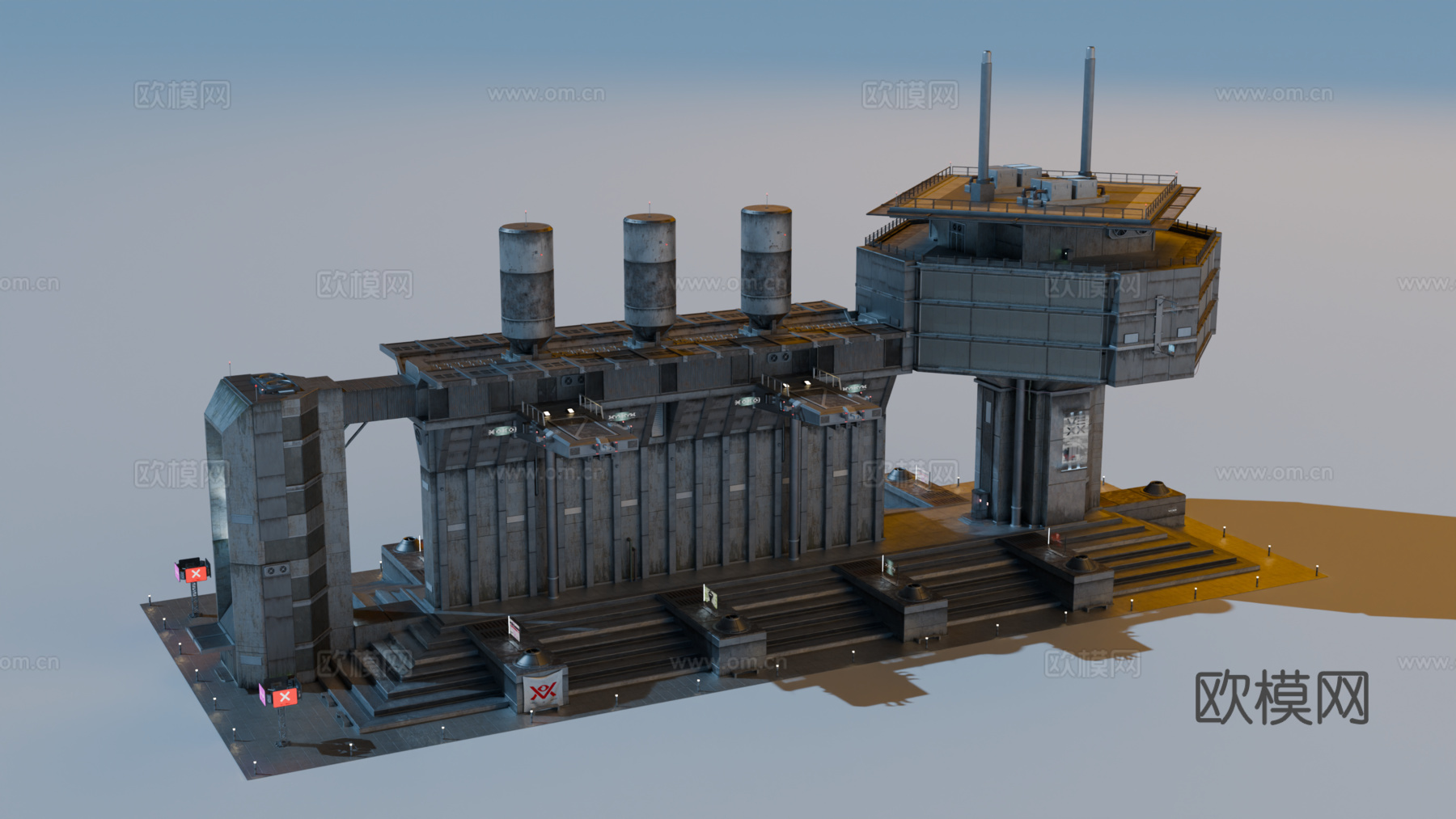 工业建筑 赛博朋克建筑 科幻建筑 城市建筑 工业城市建筑su模型