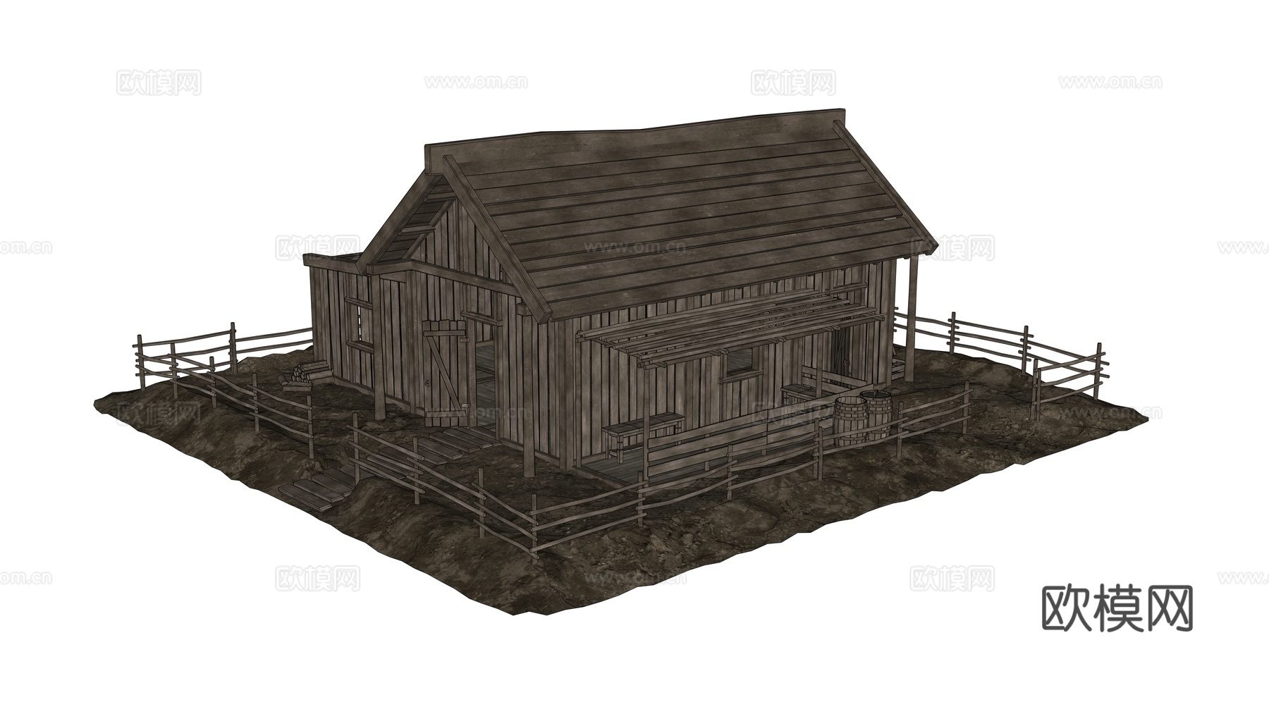 茅草屋 竹屋 木屋 树屋 部落房屋su模型