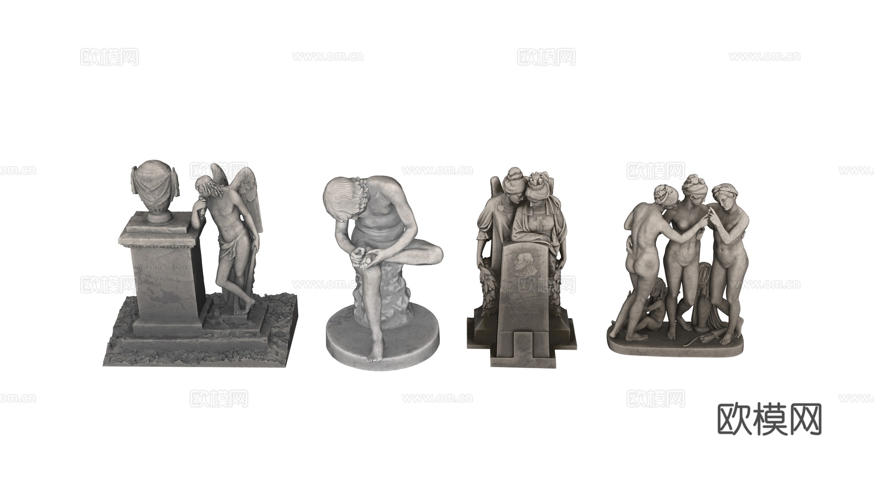 雕像 石像 欧式复古雕像 神话雕像 人物雕像su模型