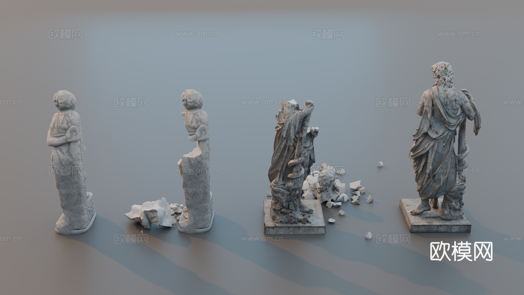 雕像 石像 欧式复古雕像 神话雕像 人物雕像su模型