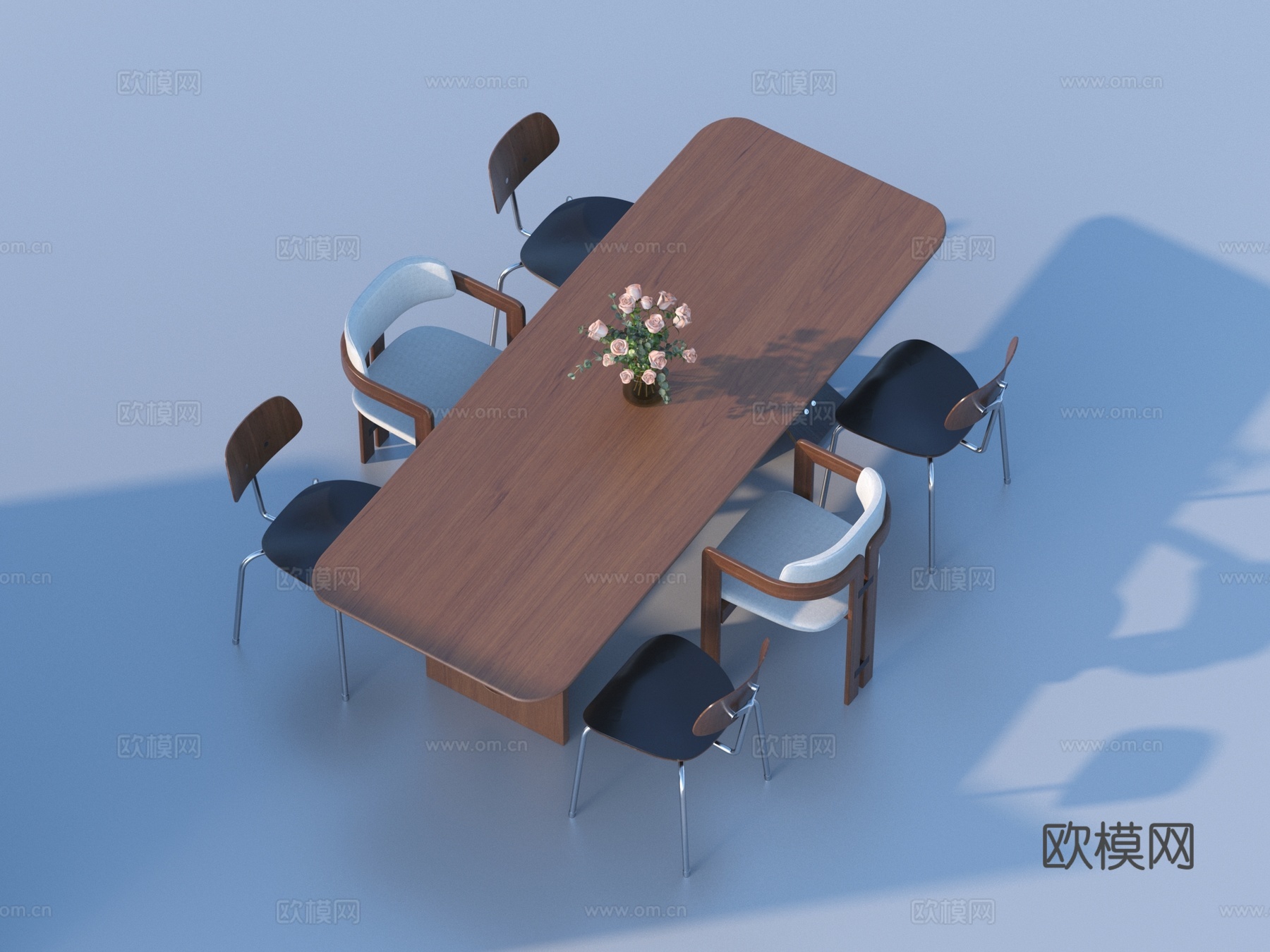 餐桌椅组合3d模型