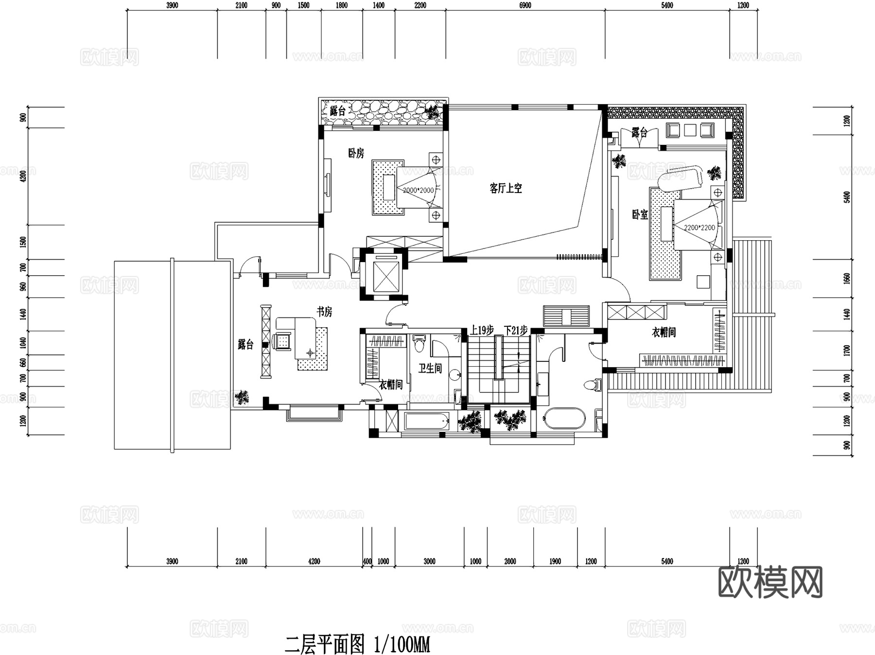 三层别墅室内家装CAD施工图cad施工图