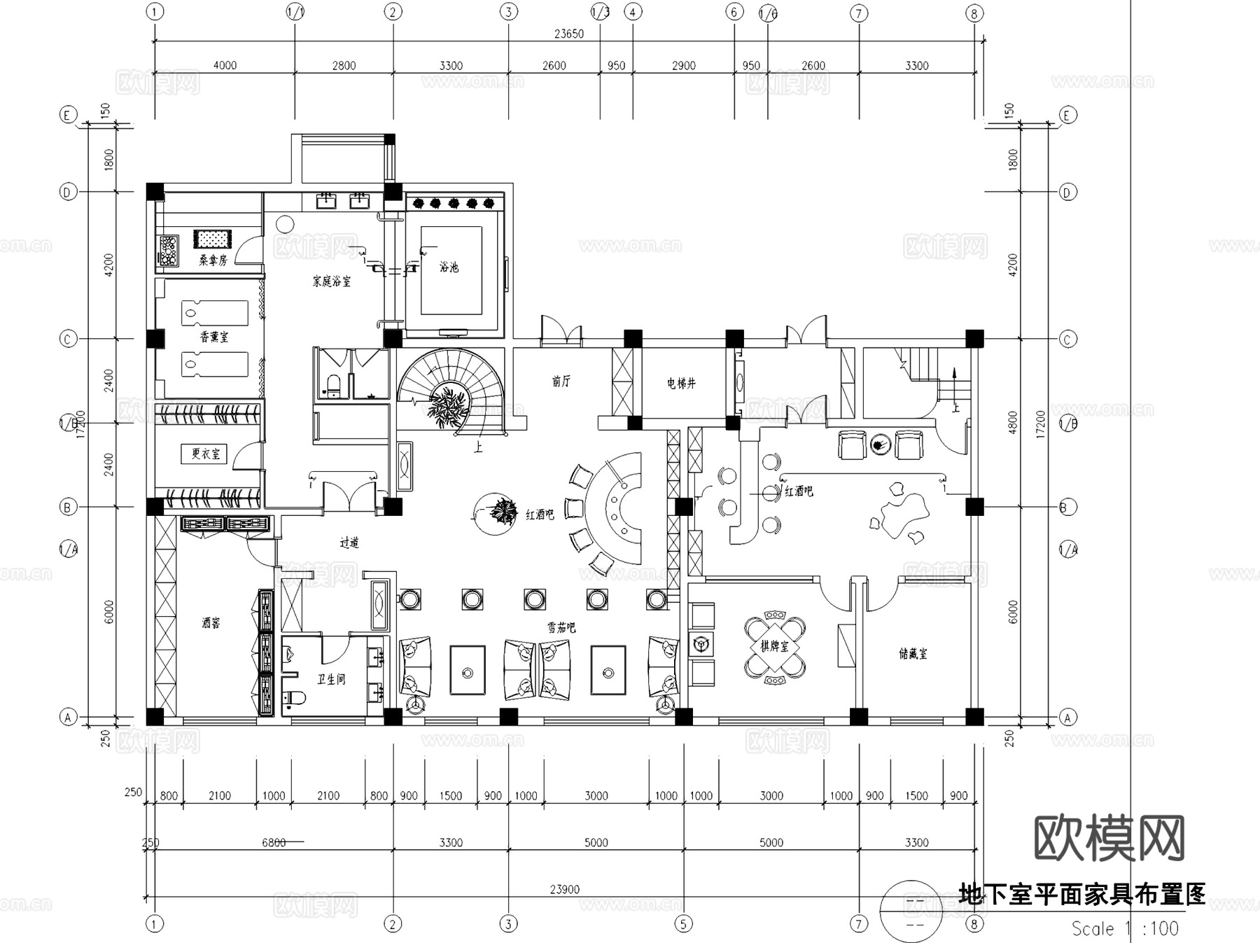 欧式古典风二层别墅室内家装CAD施工图cad施工图