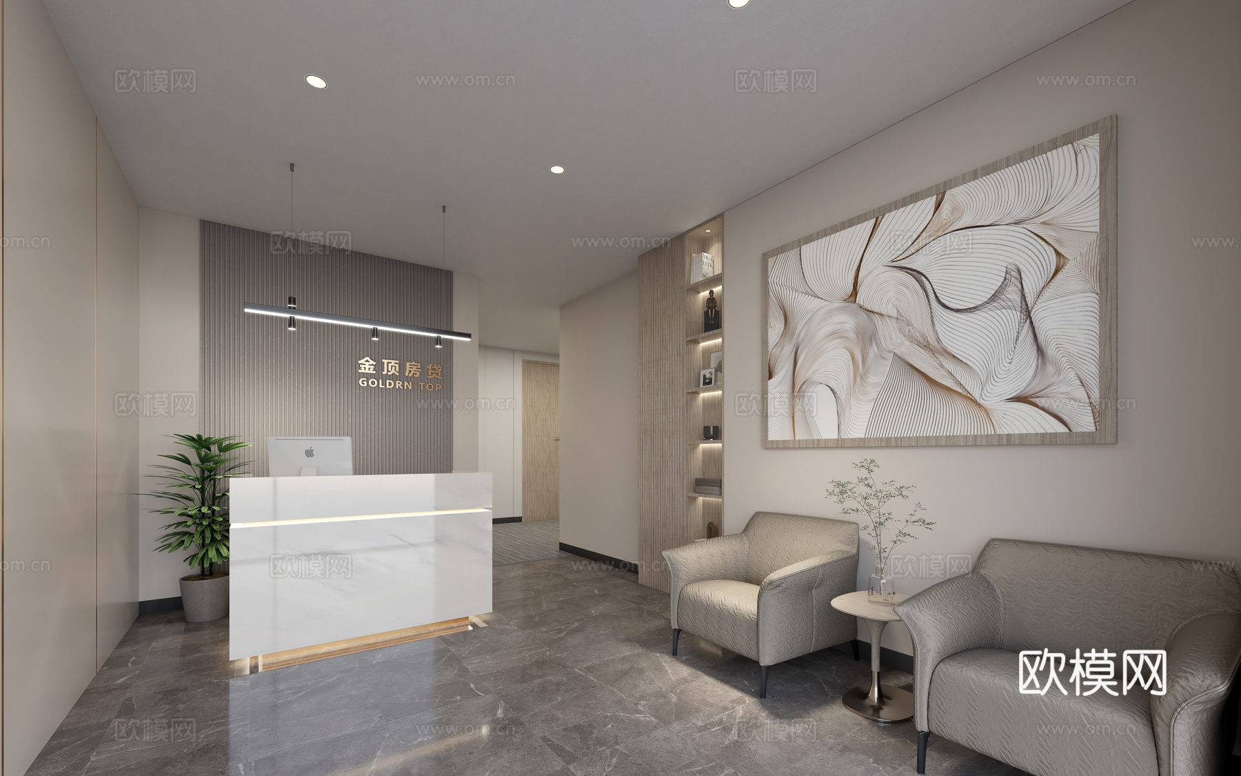 现代 现代酒店 门厅 室内模型3d模型下载