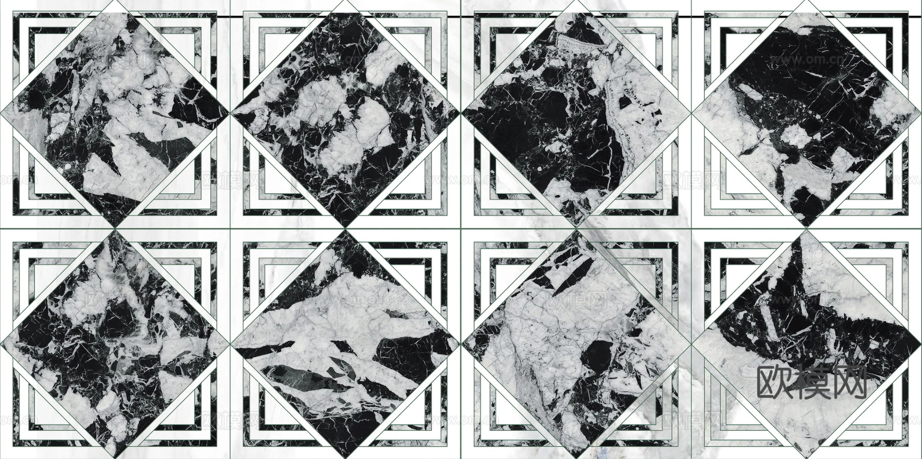 大理石黑白石材拼花