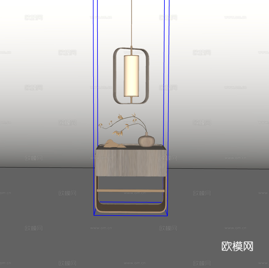 床头柜su模型下载（渲染图2）