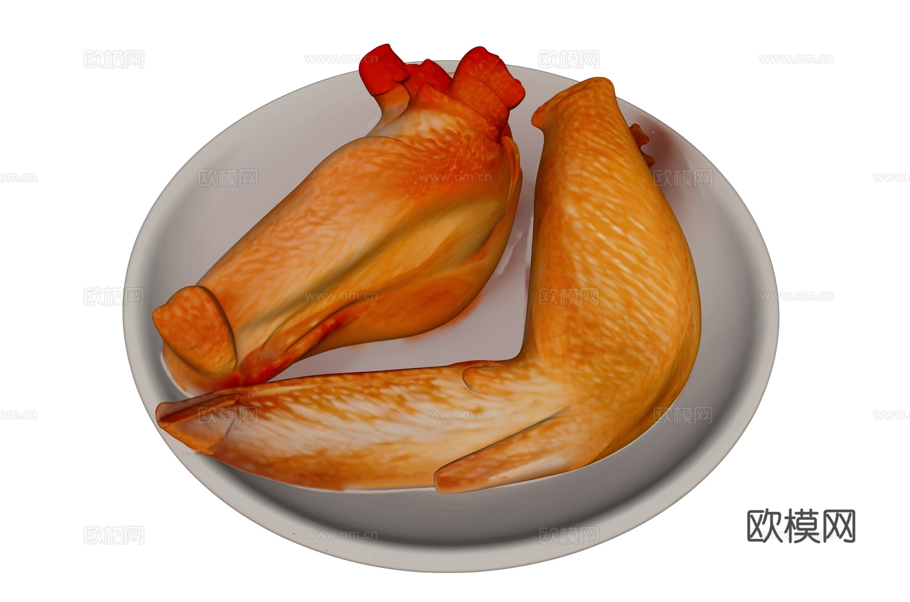 小碟鸡翅和鸡腿su模型