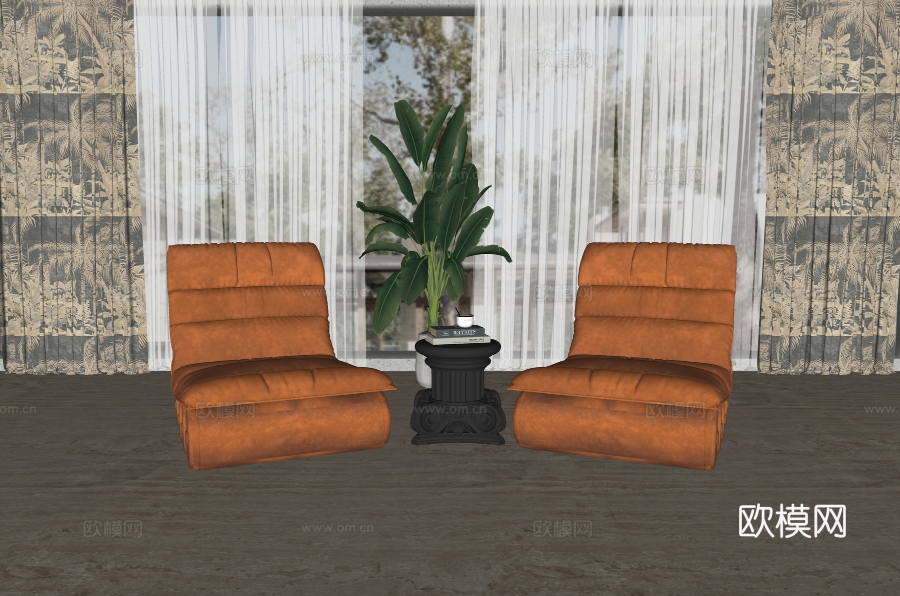 现代休闲沙发组合su模型