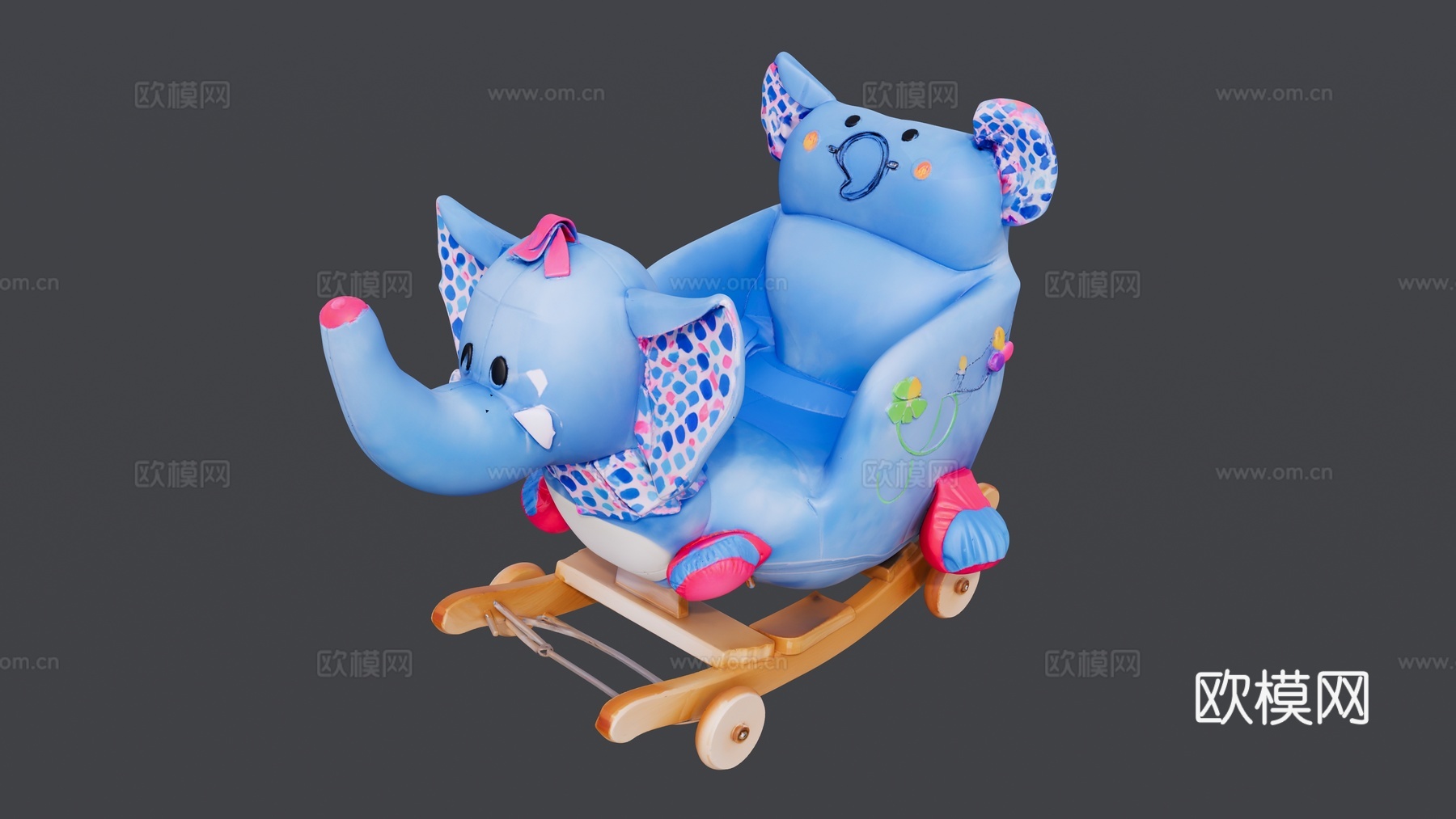 大象布偶婴儿车su模型
