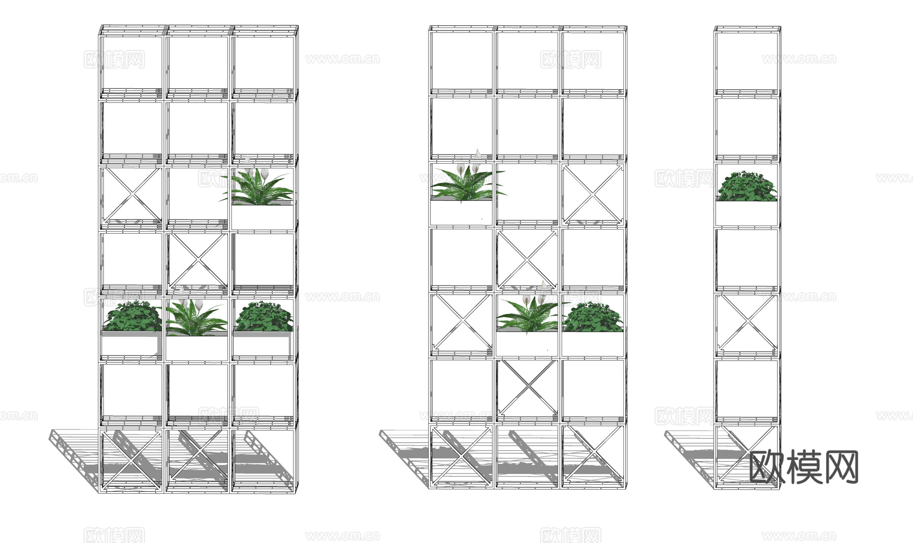 室内造景 乔木 室外造景 组团 植物su模型