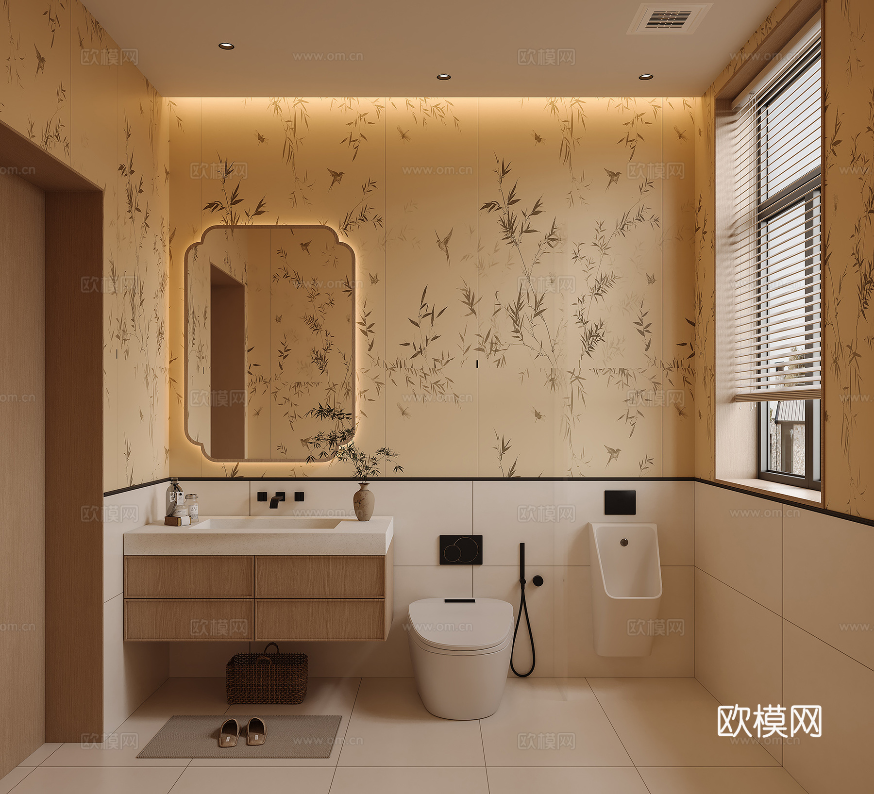 新中式卫生间3d模型下载