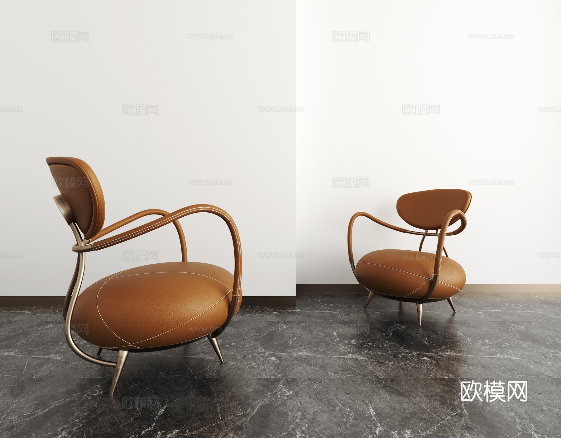 现代意式休闲椅su模型