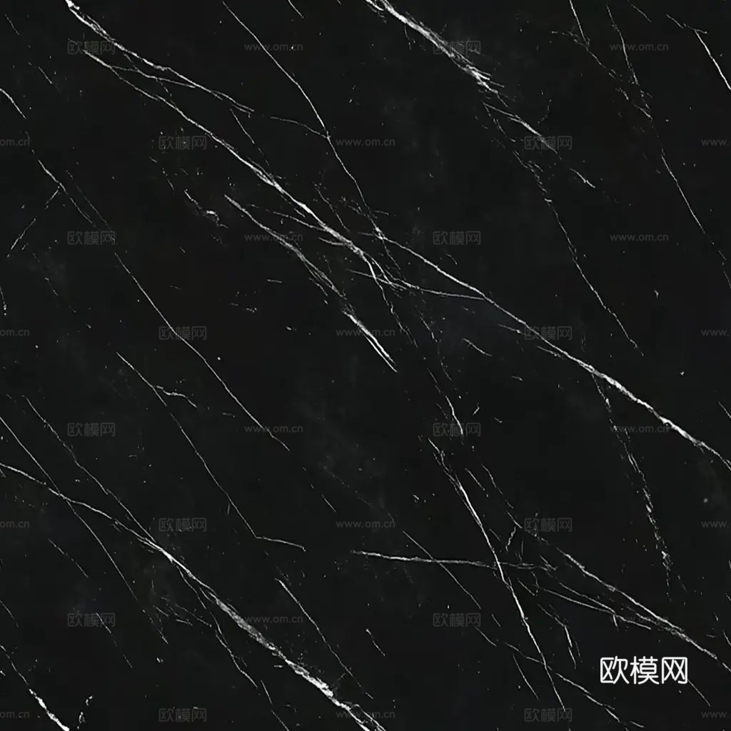 现代无缝黑色连纹黑白根大理石岩板