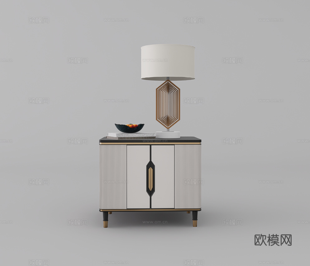 床头柜su模型下载（渲染图1）