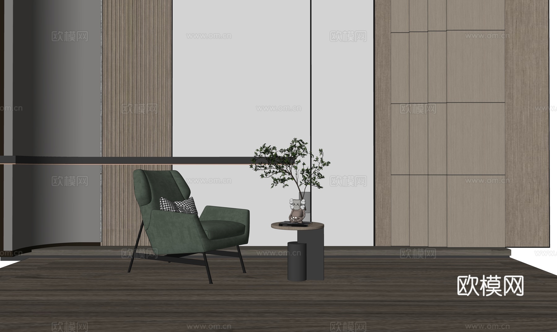 现代单椅沙发su模型