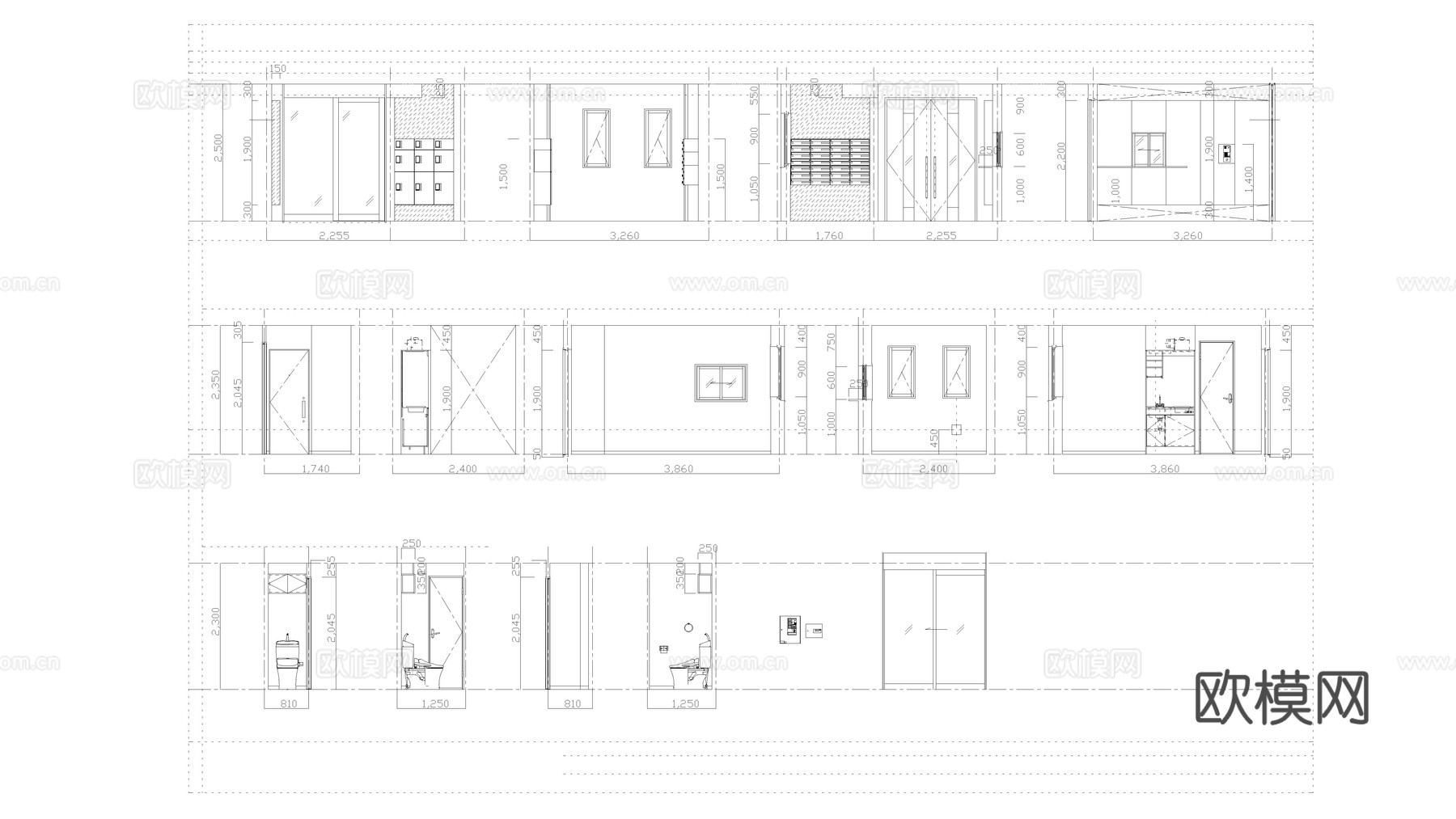 室内立面展开图cad施工图