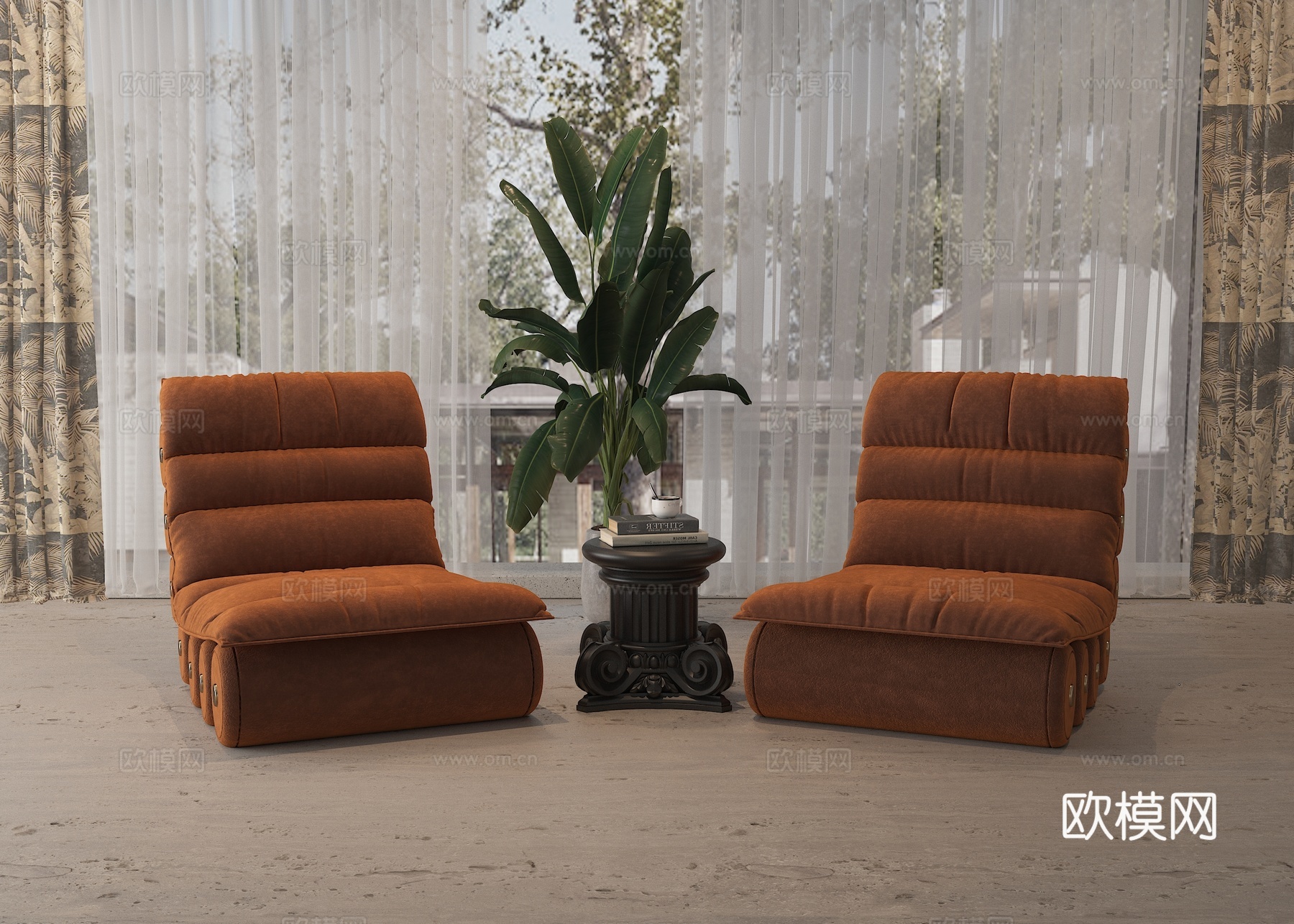 现代休闲沙发组合su模型