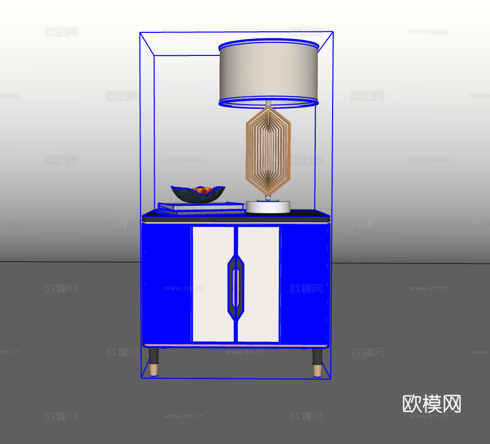 床头柜su模型下载（渲染图2）