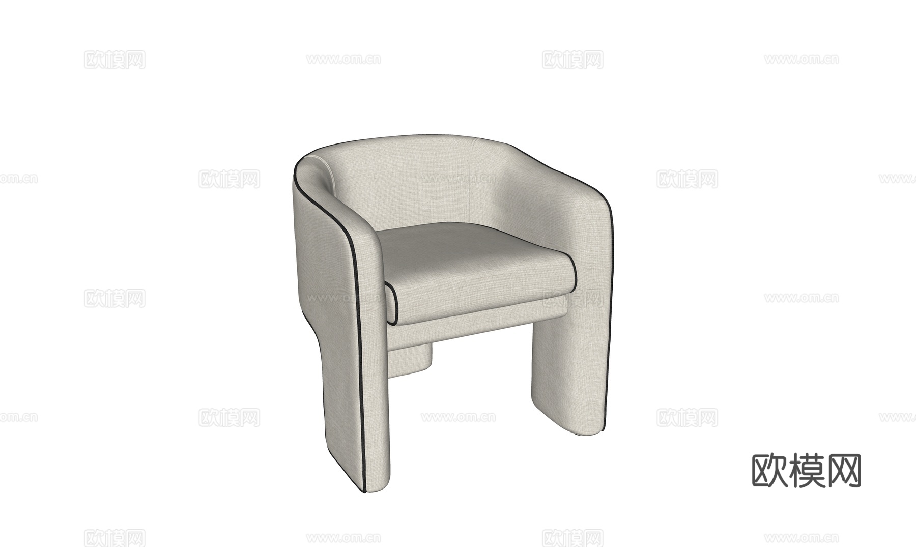 现代单椅沙发su模型