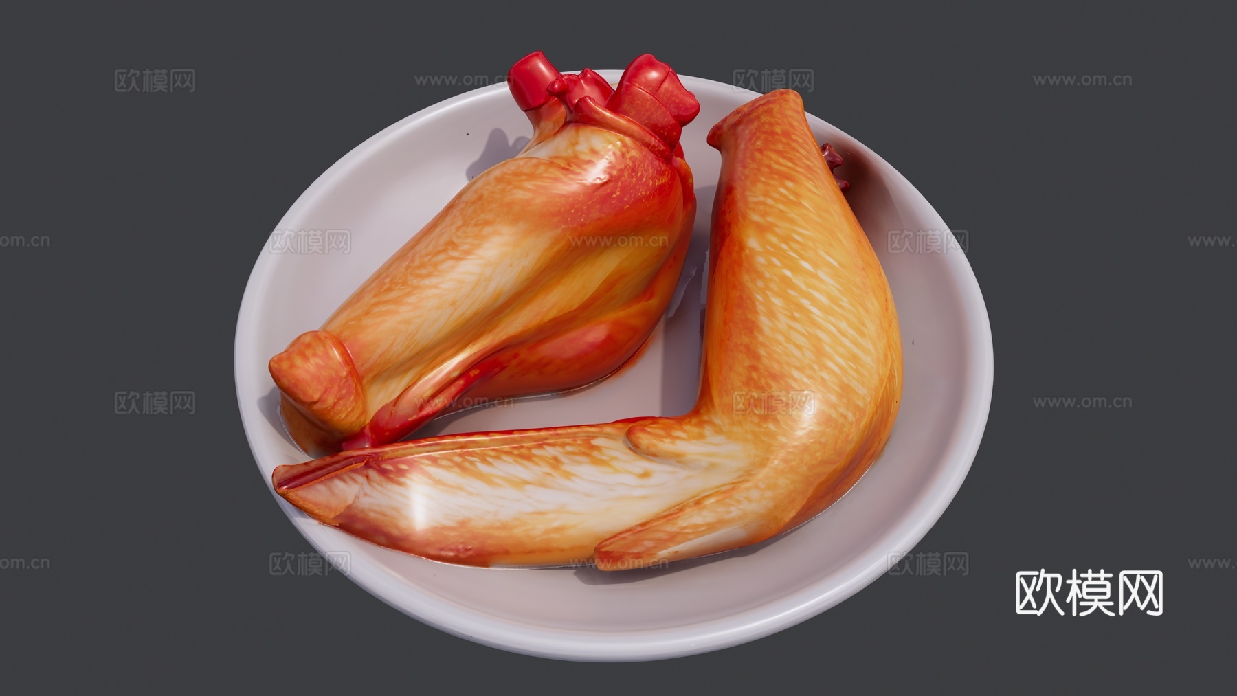 小碟鸡翅和鸡腿su模型