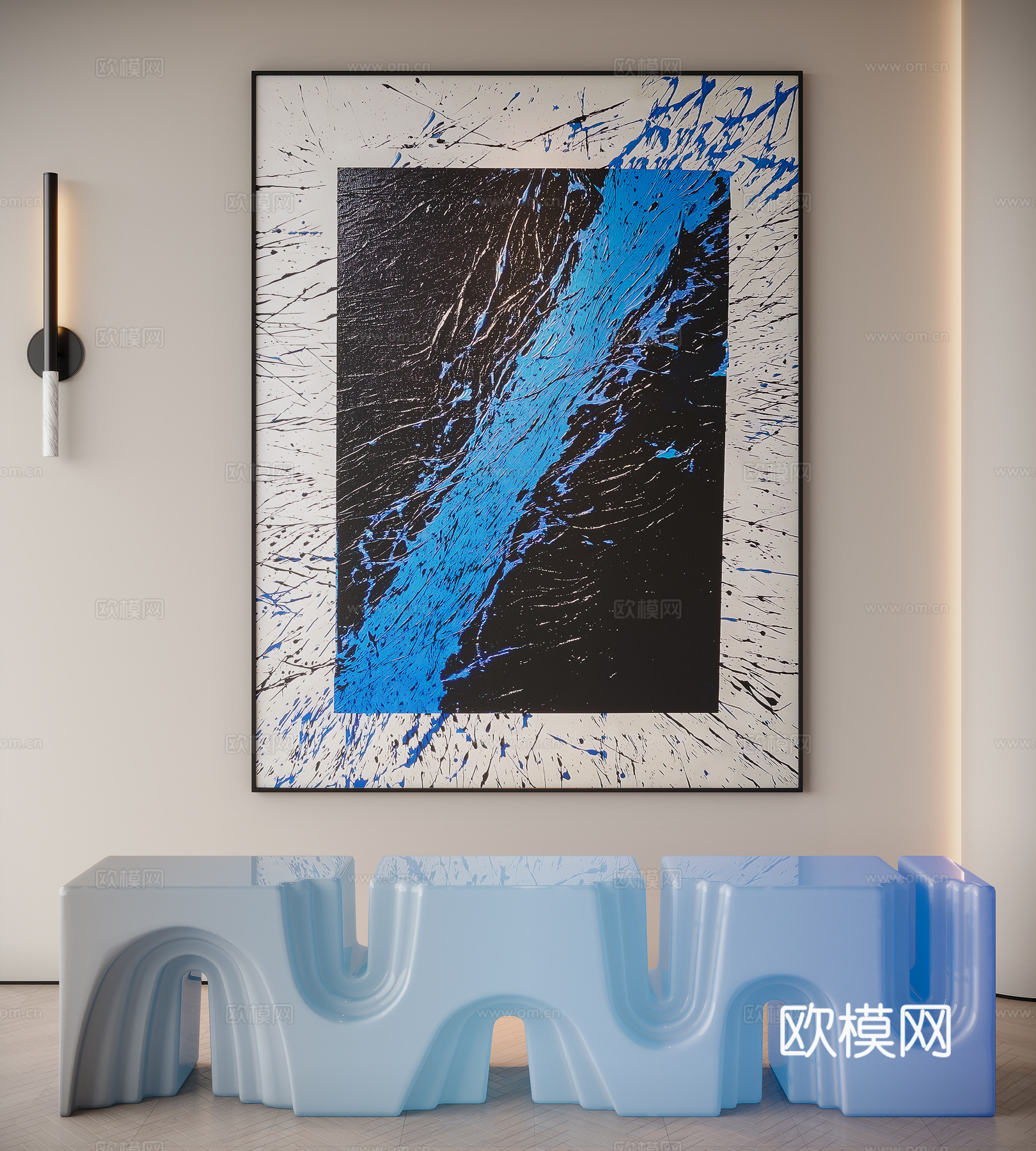 现代极简挂画su模型