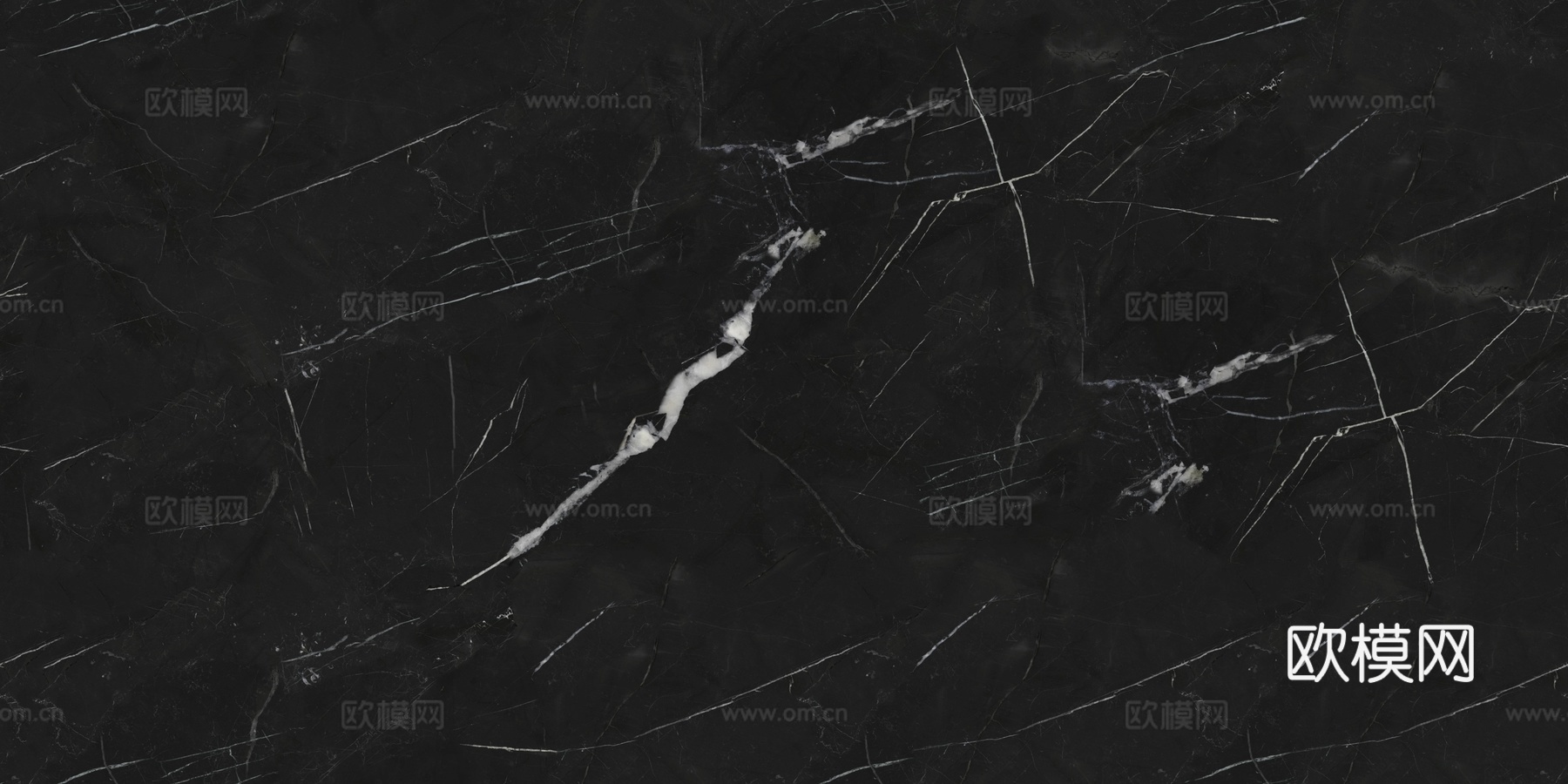 现代无缝黑色连纹黑白根大理石岩板