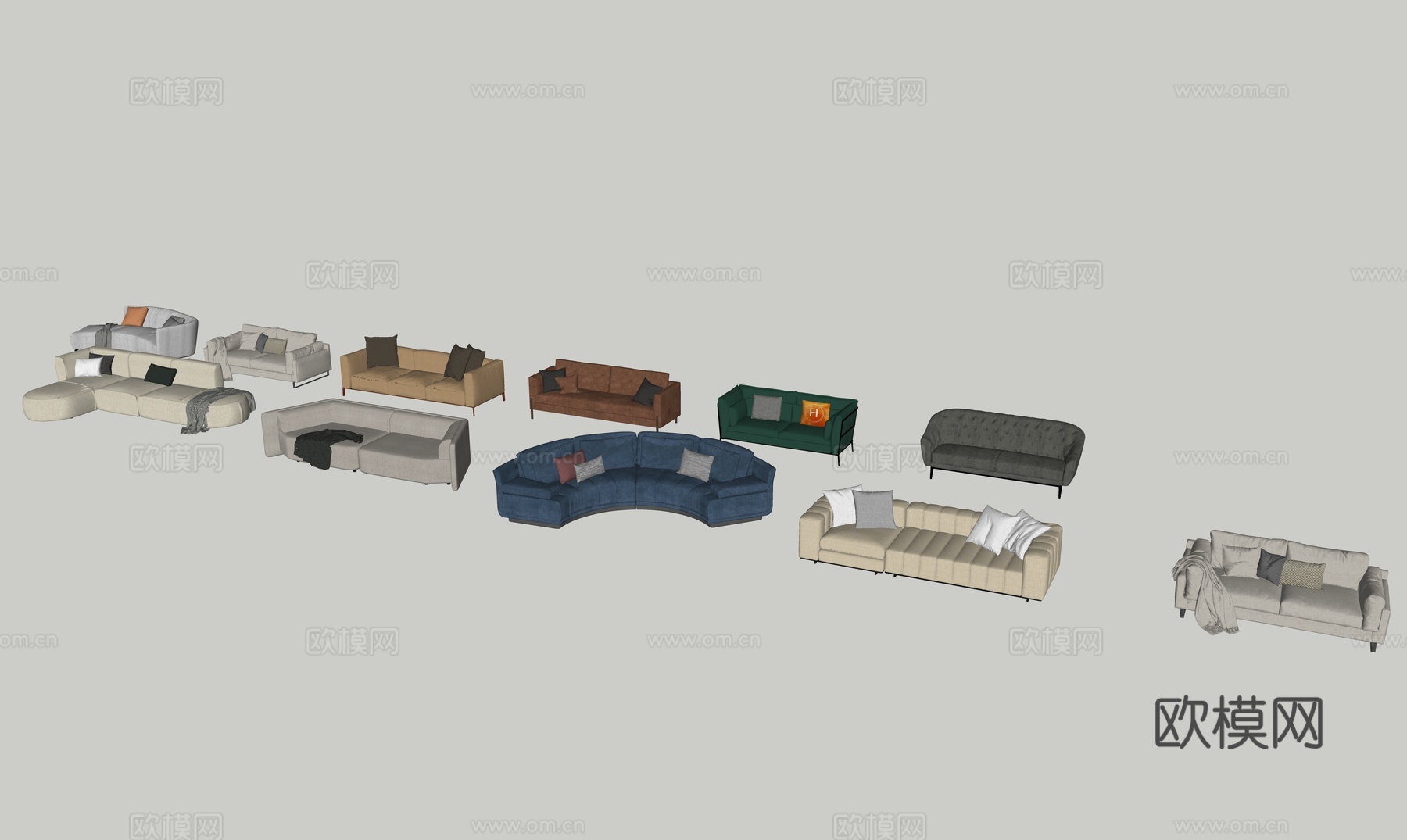 现代网红沙发su模型