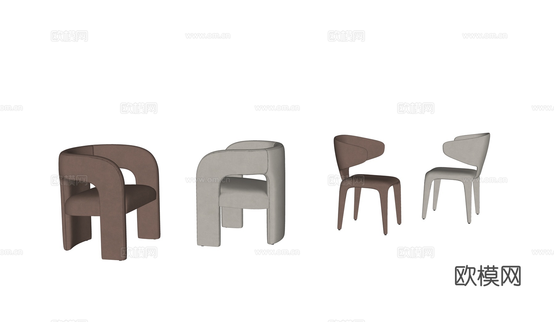 现代单椅沙发su模型