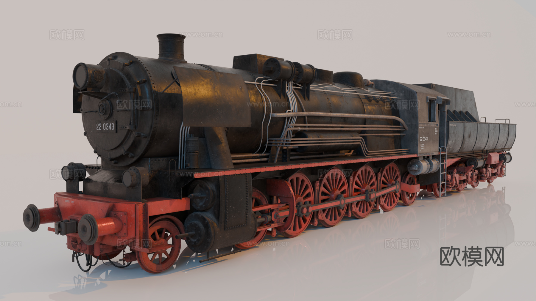 复古火车 火车车厢 煤炭火车 轨道火车 蒸汽火车su模型下载（渲染图2）