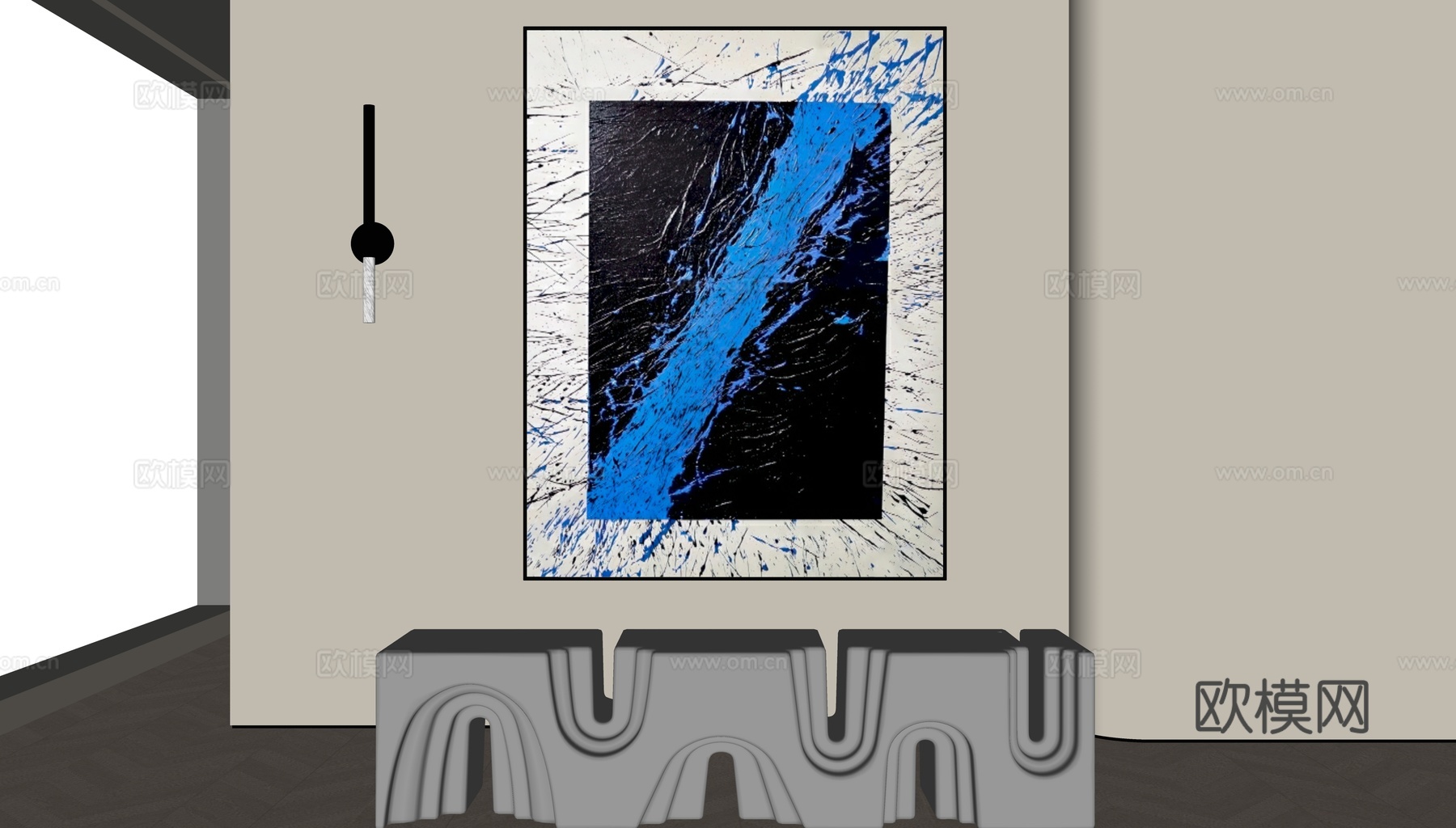 现代极简挂画su模型