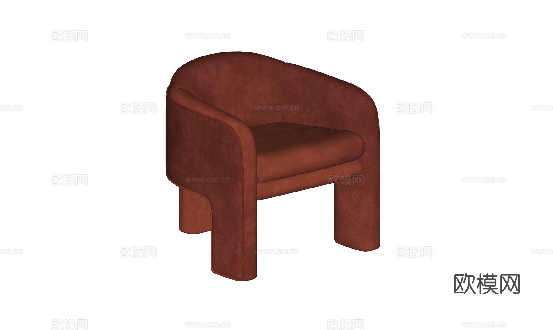 现代单椅沙发su模型