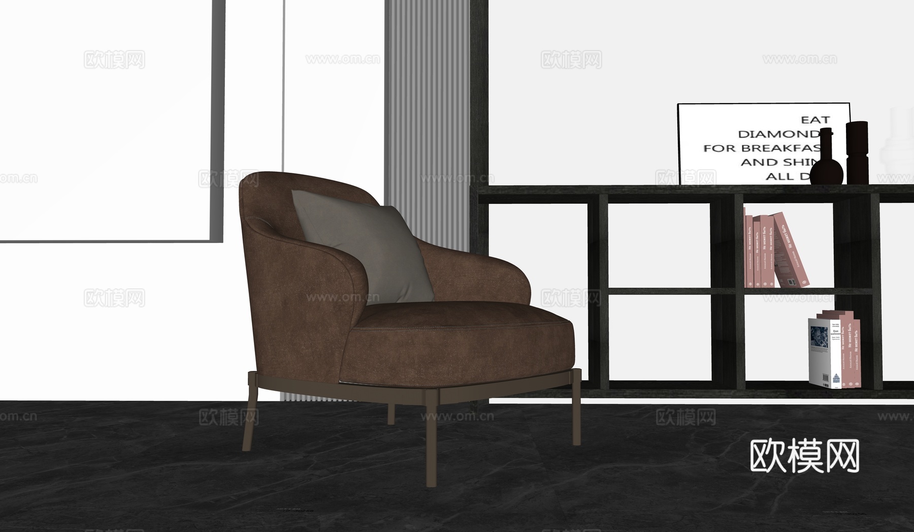 现代单椅沙发su模型