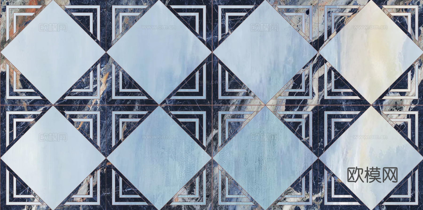 大理石蓝色石材拼花下载