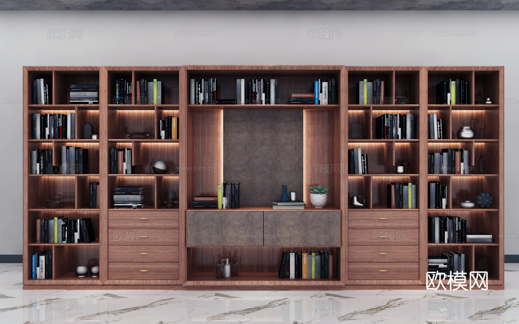 现代实木电视柜 组合电视柜3d模型下载