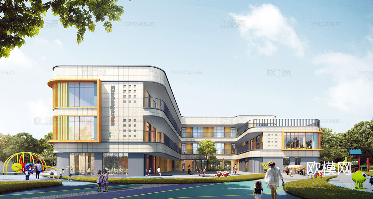 学校建筑 幼儿园建筑su模型