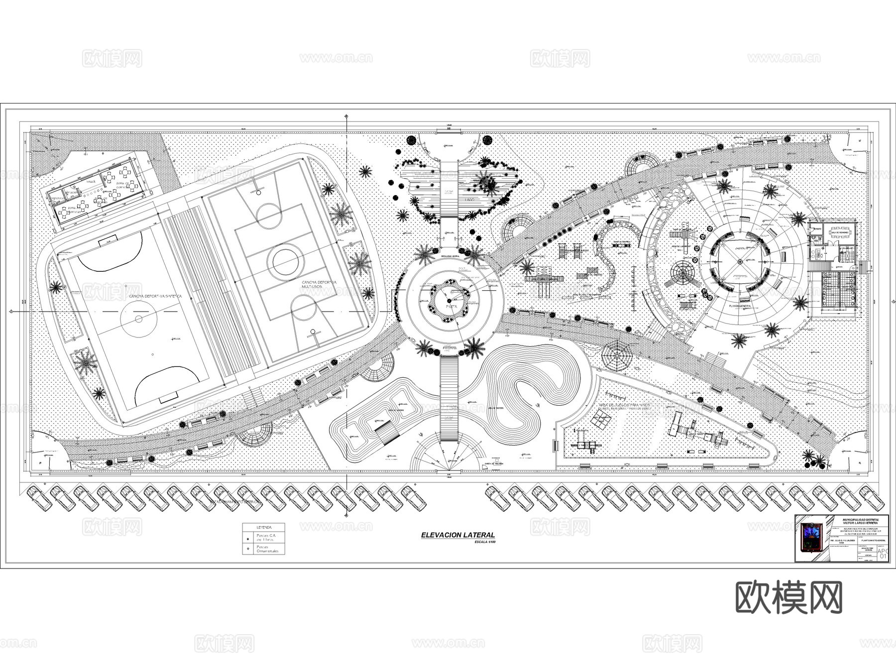 10套体育公园景观CAD平面图施工图cad施工图