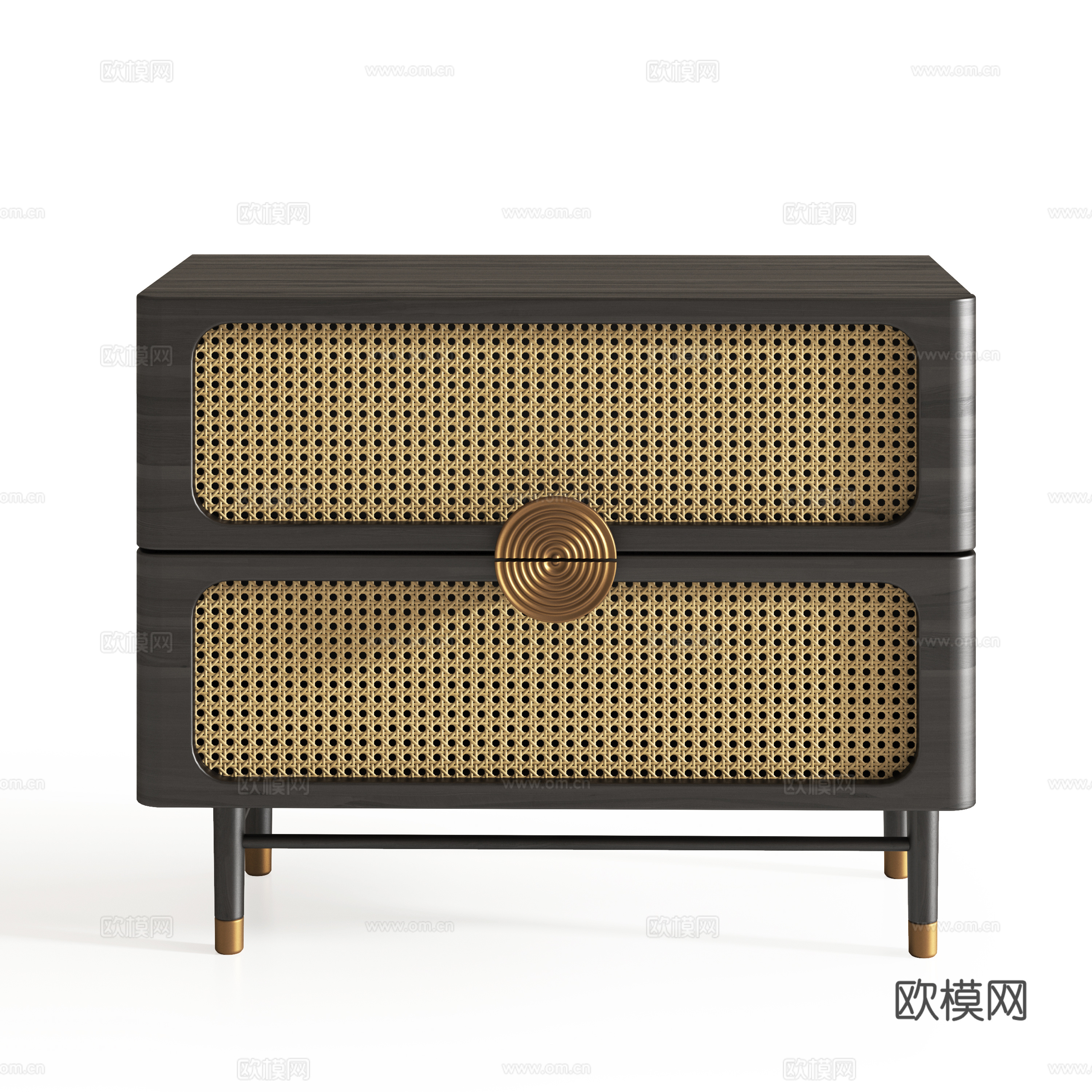 侘寂风床头柜su模型