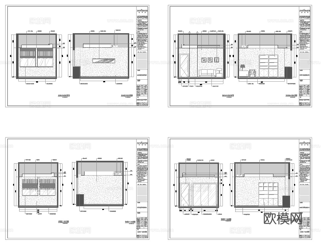 最新全套中式办公室施工图合集cad施工图