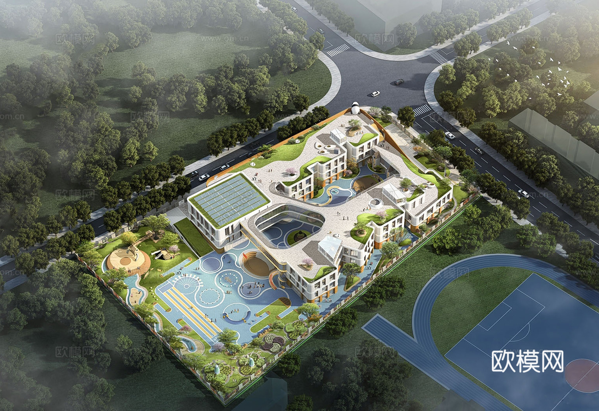 学校建筑 幼儿园建筑su模型