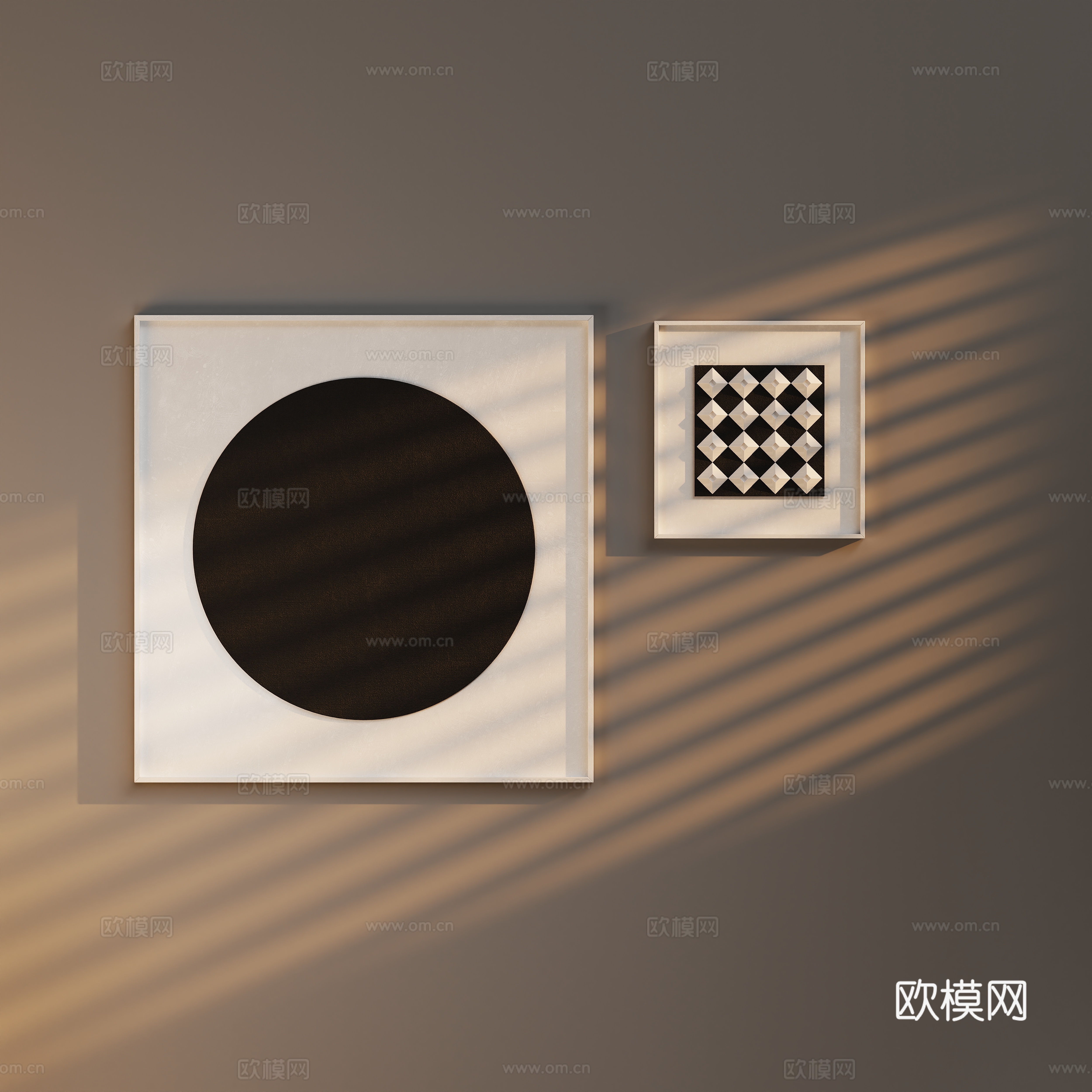 现代肌理艺术装饰画su模型