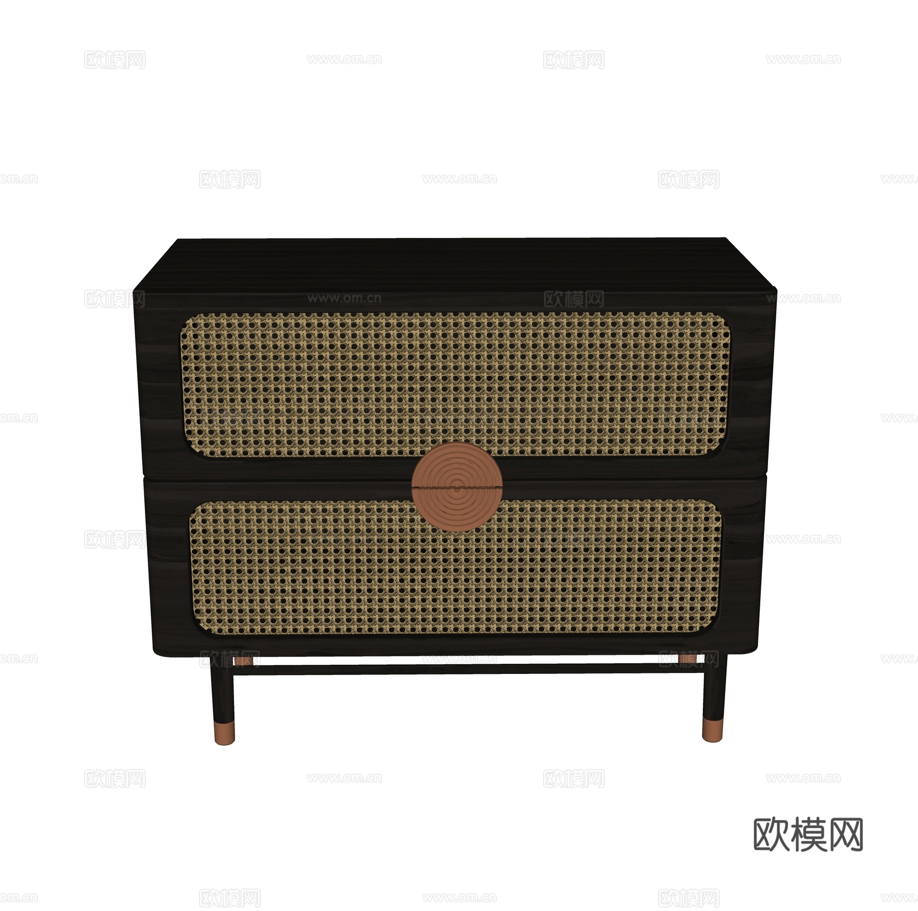 侘寂风床头柜su模型