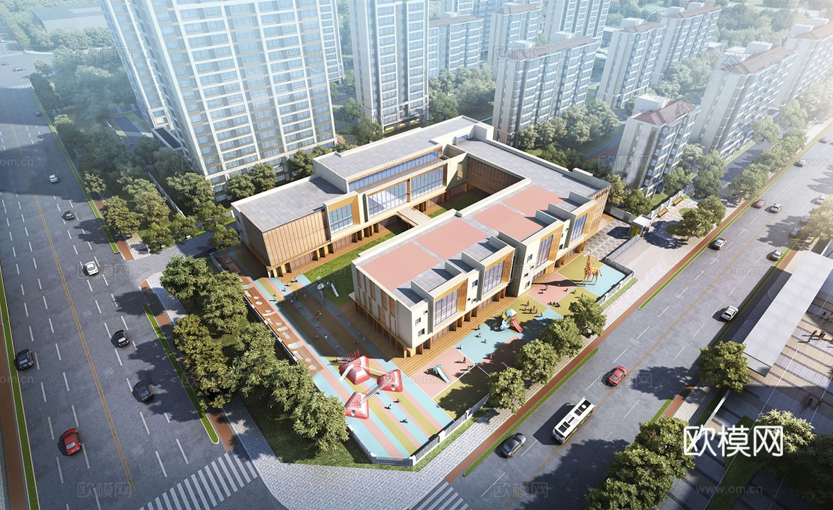 学校建筑 幼儿园建筑su模型