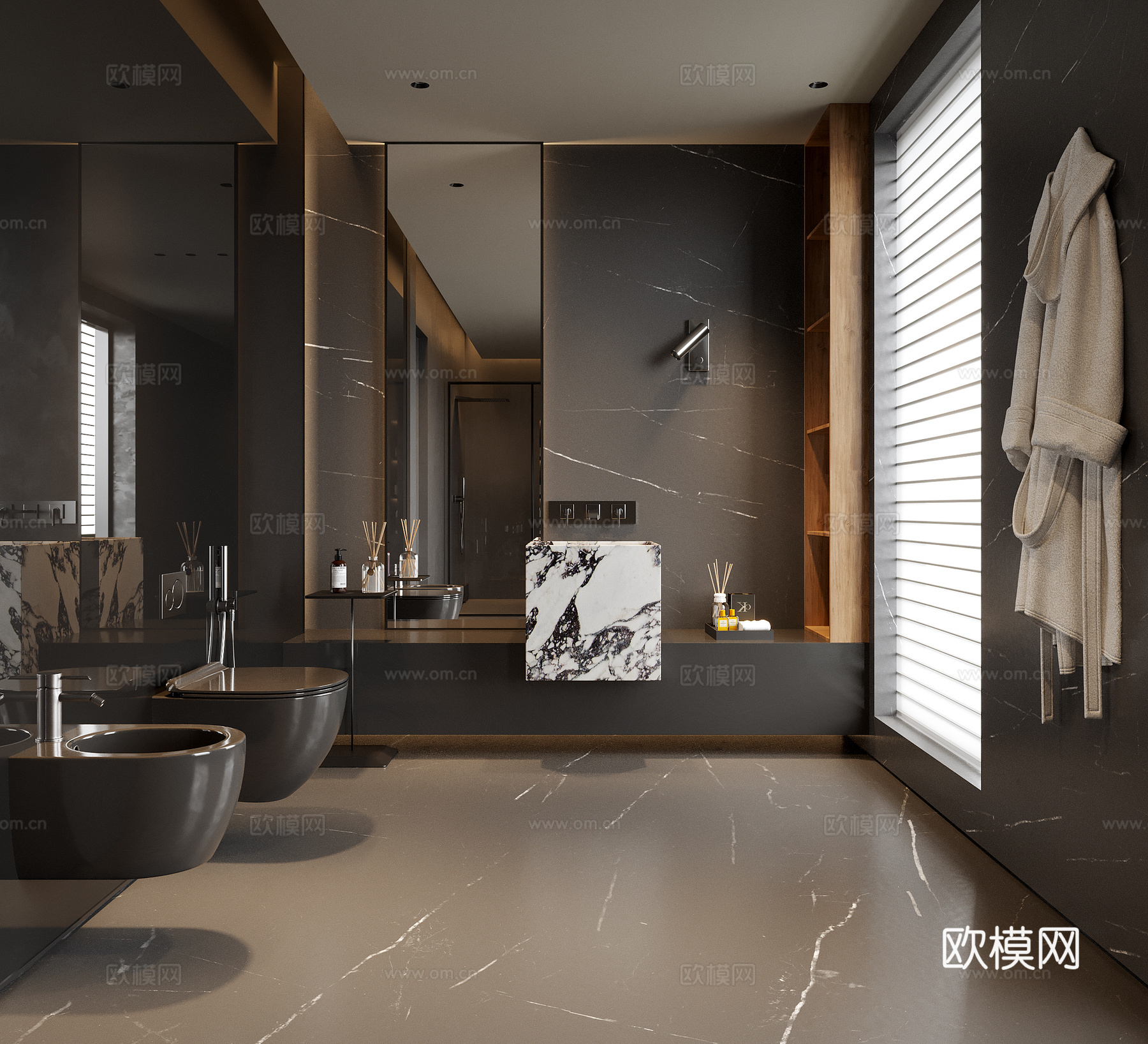 现代卫生间 别墅卫生间3d模型下载