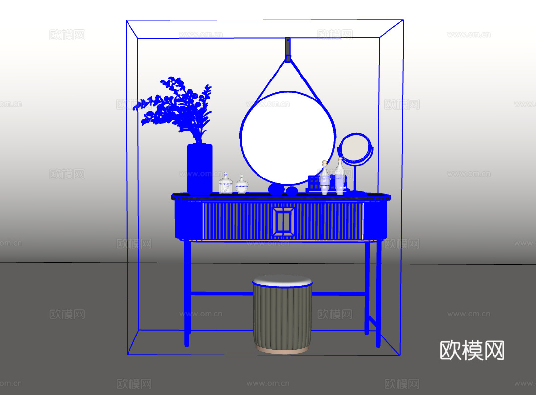梳妆台su模型