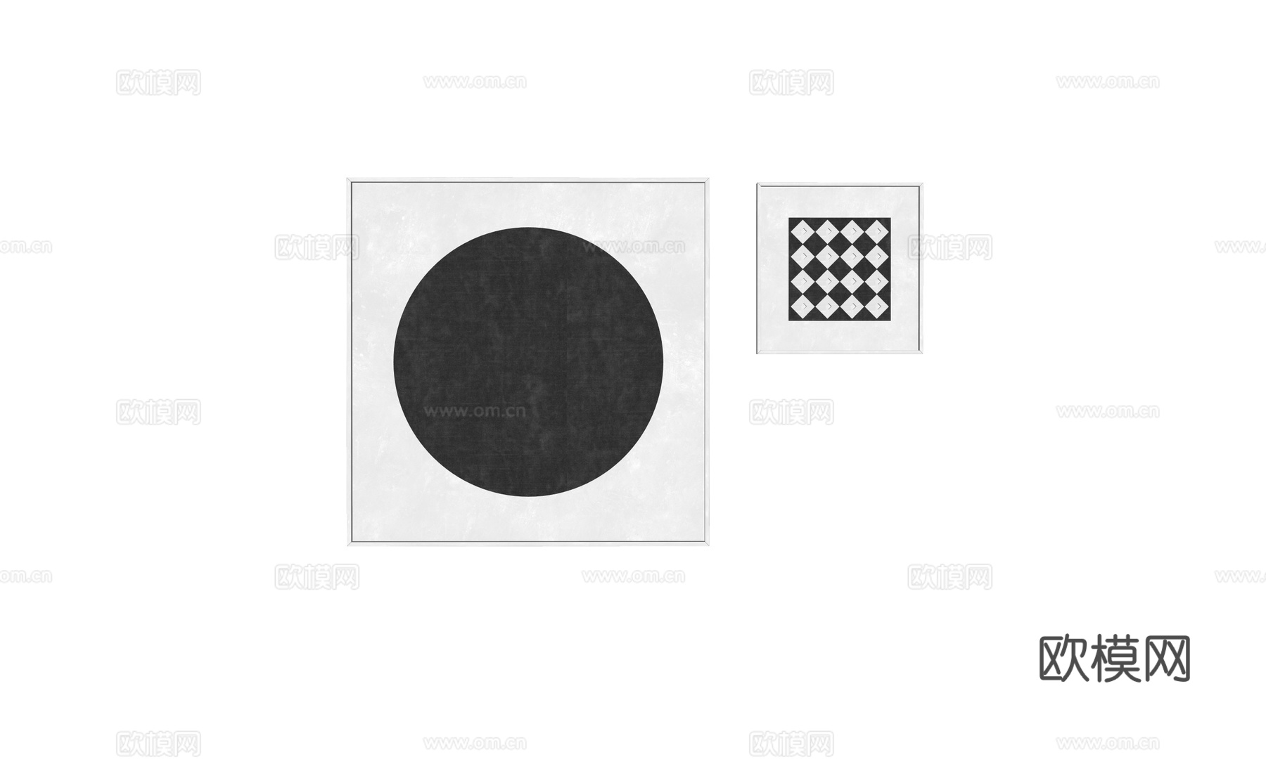 现代肌理艺术装饰画su模型