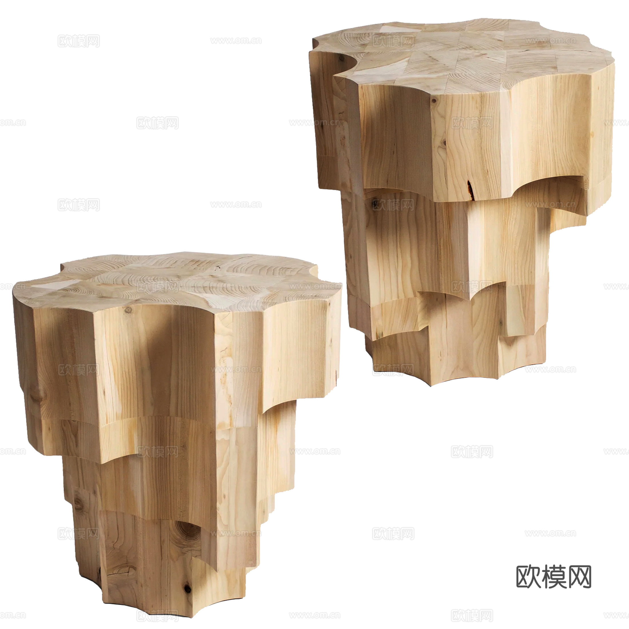 木质矮凳 沙发凳su模型